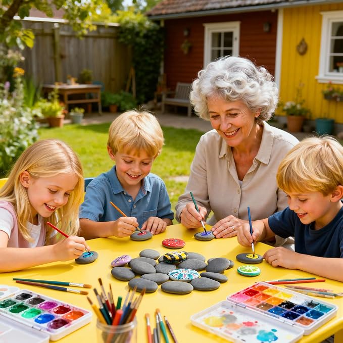 Simetufy 15 Pcs Rocks for Painting, River Rocks to Paint, Smooth Rocks for - Image 2