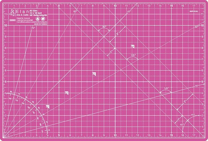 Elan Cutting Mat A3 Pink & Purple, Self Healing Cutting Mat 12x18 Inch by Elan