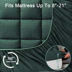 HYLEORY King Mattress Pad Quilted Fitted Mattress Protector Cooling Pillow Top - Image 5