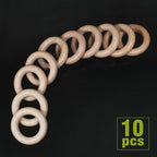 FoDau770 10pcs Natural Beech Wooden Rings, Unfinished Solid Wood Rings Heavy - Image 2