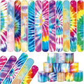 60PCS Tie Dye Party Favors Slap Bracelets, Groovy Wristbands Bracelets Goodie by Lcnjscgo