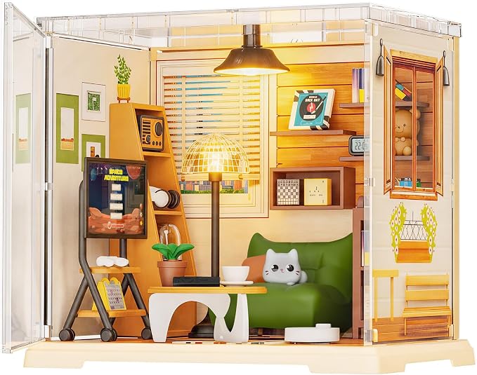 DIY Miniature Living Room Dollhouse Kit by EPEXERCISENPLAY