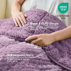 Wemore Fleece Weighted Blanket for Adults, Dual Sided Cozy Soft Sherpa Heavy - Image 3