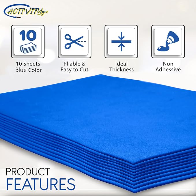 Blue EVA Foam Sheets, 9 x 12 Inch, 2mm Thick Handicraft Foam Paper - Image 4