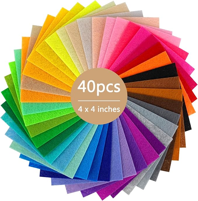 ZUFECY 40Pcs Felt Sheets for Crafts, Crafting Felt Fabric Nonwoven Handcraft by ZUFECY