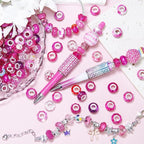 200Pcs Large Hole Beads Spacer Beads Rose Red Assorted European Craft Big Beads - Image 3