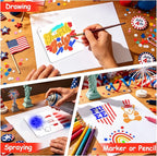 72 PCS 3x3 Inch Independence Day Stencils - Image 9