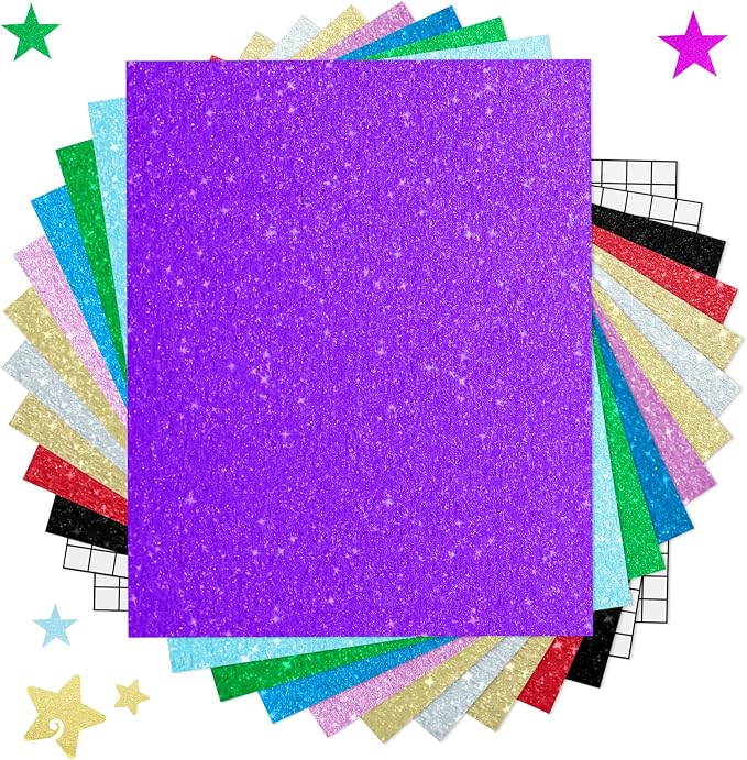 SHARE&CARE Glitter Vinyl Permanent Adhesive Sheets, Women Gift by SHARECARE