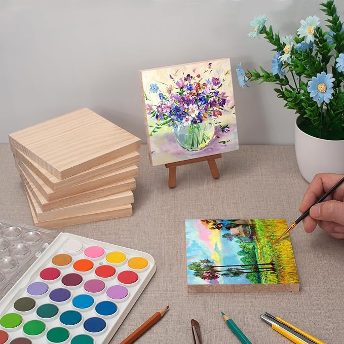 5″ X 5″ Wood Squares Wooden Blocks - Image 4