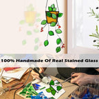 Plant Stained Glass, Stained Glass Window Hanging, Real Handmade Suncatcher - Image 5