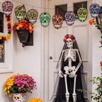 Eersida 32 Pcs Day of the Dead Craft Sugar Skull Kit, Dia de los Muertos - Image 7