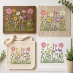 Large Flower Stencils for Painting on Wood, Canvas & Fences -10 Pc Floral - Image 3