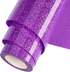 Purple Glitter HTV Heat Transfer Vinyl Roll 12inch x 10 ft by WOOGLITTER