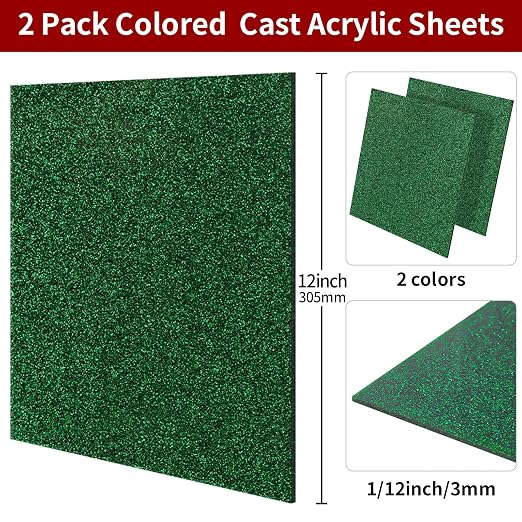Glitter Acrylic Sheets 12 x 12 inch 1/8" Thick - Image 2