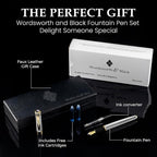 Wordsworth & Black Fountain Pen Set, 18K Gilded Extra Fine Nib, Includes 24 - Image 3