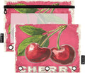 Red Cherry Print Pencil Pouch for 3 Ring Binder, 2 Pack Waterproof Pencil Bags by BOENLE-WELCOMEYOURCOMING