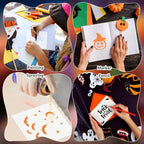 Fainne 100 Pcs 2 Inch Halloween Ghost Stencils Small Stencils - Image 4