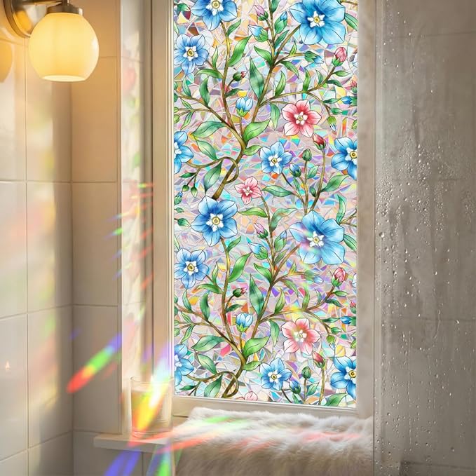 Vine Flower Window Privacy Film Stained Glass, Decorative Window Cling - Image 6