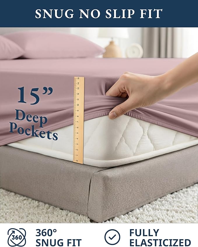 LANE LINEN 100% Organic Cotton Cal King Size Bed Sheets, Sustainably Produced - Image 7