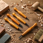 WILLBOND 5 Pcs Linocut Carving Tools Set Triangular Linoleum Various Sizes Wood - Image 6