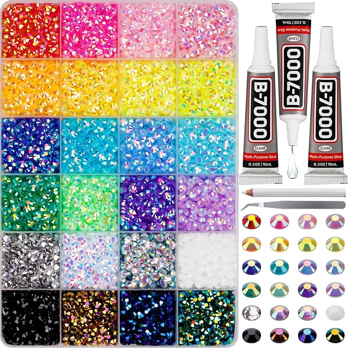 9000Pcs Rhinestones for Bedazzling, 5mm Bedazzler Kit by Worthofbest