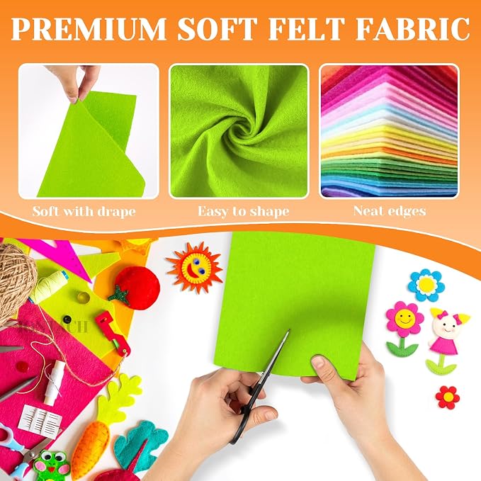 IONTACH 9" X 12" Soft Felt Sheets 1.6mm Thick | Felt Fabric - Image 4