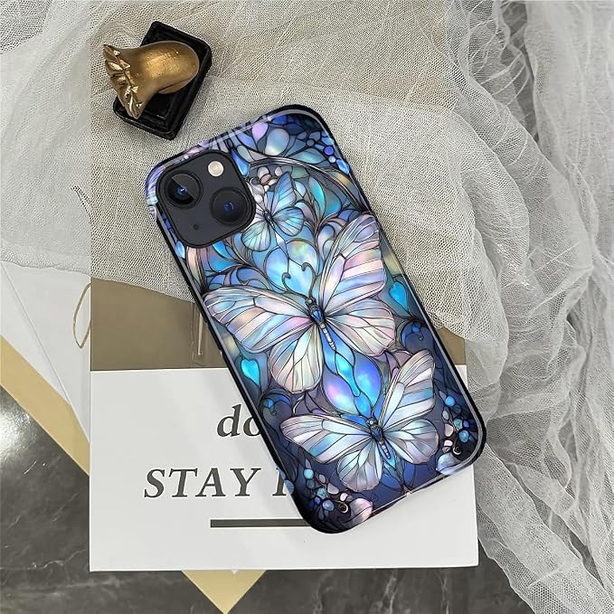 ZHEGAILIAN Case for iPhone 13 14, Stained Glass Butterfly Aesthetic Durable - Image 6