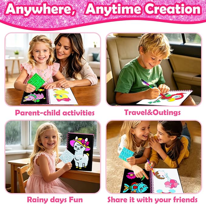 FUNNYB&G Foil Art Craft Kit for Girls 4-10 Years Old: Mess-Free & No-Glue - Image 6