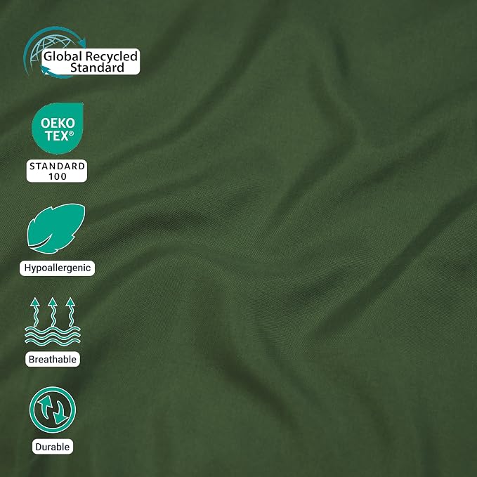 ZPECC King Flat Sheet Only 6 Pack, Durable Olive Green Top Bed Sheets - Image 4