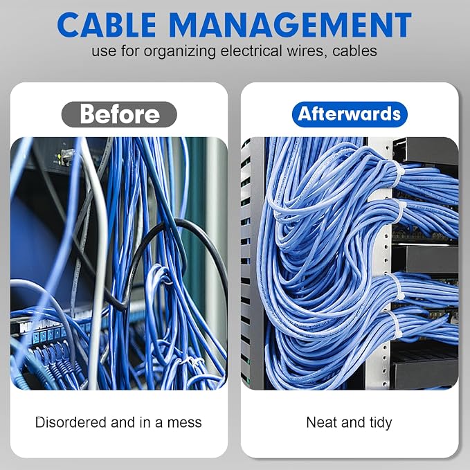 Zip Ties, RAZCC 1200pcs Cable Zip Ties 8 Inch, Heavy Duty White Plastic Wire - Image 6