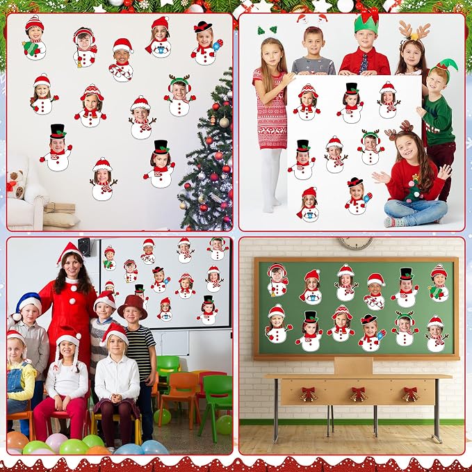 60pcs Christmas Theme Cutouts Snowman Bulletin Board Decorations Xmas Snowman - Image 7