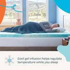 Linenspa 3 Inch Swirl Gel Memory Foam Mattress Topper, California King Size – - Image 2