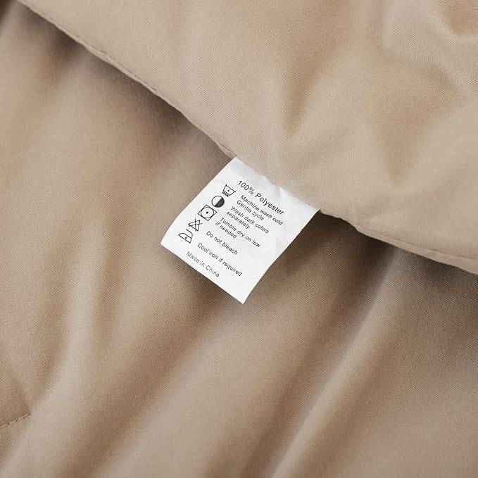 ROSGONIA Comforter Full Size for Girls Boys Teens Taupe Brown, Lightweight Dorm - Image 9