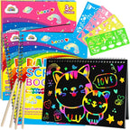 ZMLM Scratch Paper Art-Crafts Gift: 2 Pack Rainbow Notebooks Supplies Toys by ZMLM