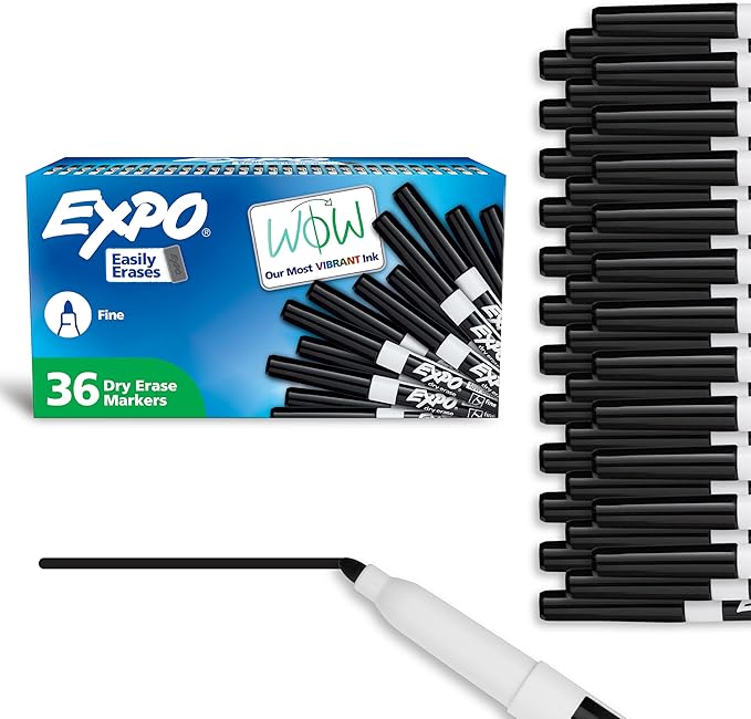 EXPO Dry Erase Markers, Low Odor Ink, Fine Tip, Back to School, Teacher Supplies by Unknown