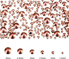 TecUnite 2000 Pieces Rose Gold Round Crystal Rhinestones - Image 2