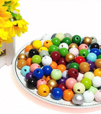 230PCS 16mm Colorful Round Wooden Beads - Image 6
