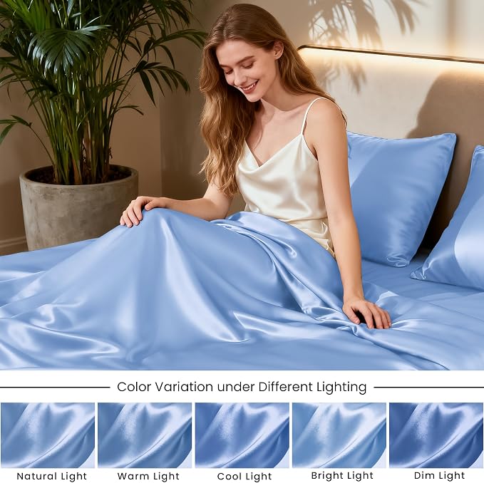 Love's cabin Twin XL Satin Sheet Sets - Image 7