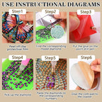 Axquilon 8 Pack Butterfly Diamond Art Coasters Kit - Image 7