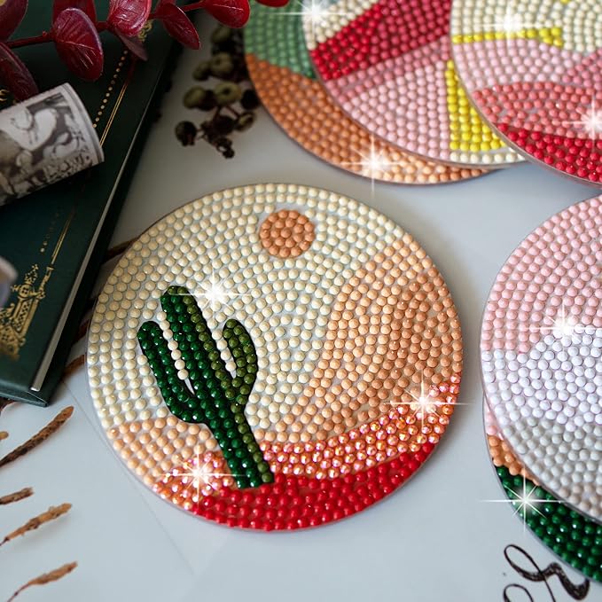 Temlum 6 Pcs Diamond Painting Coasters - Image 6