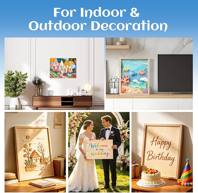 ESRICH 12x16 Inch Wood Panels for Painting, 2 Pack Craft Wood Canvas Boards - Image 8