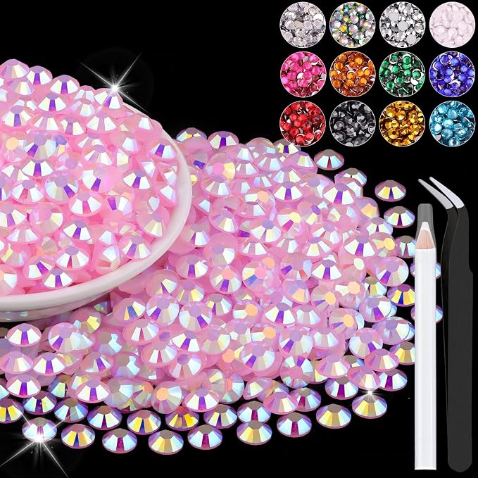 1500PCS 6mm Resin Jelly Rhinestones in Bulk, Bedazzling Flatback Crystals by BELLEBOOST