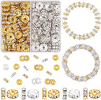 100 pcs 10mm Spacer Beads for for Jewelry Making | Rondelle Bead Spacers Bulk by TINKRSTUFF