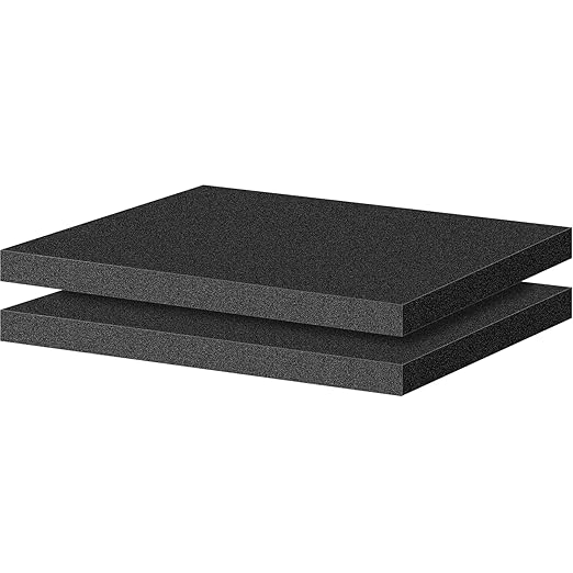 ToLanbbt Polyurethane Foam Sheets, 2P 16 x 12 x 1 Inch Cuttable Tool Box Case by ToLanbbt