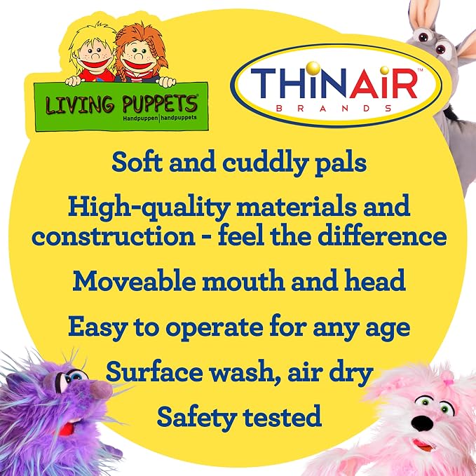 Playful Minds – Living Puppets Pickle 18-Inch Plush Bird Hand Puppet – Bright - Image 4