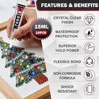 ALECPEA B7000 Bedazzling Glue, 16 Pack 15ml Clear Rhinestone Adhesive - Image 2