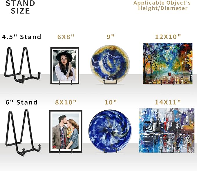 6 Inch Metal Square Picture Frame Easel Stands - Image 8
