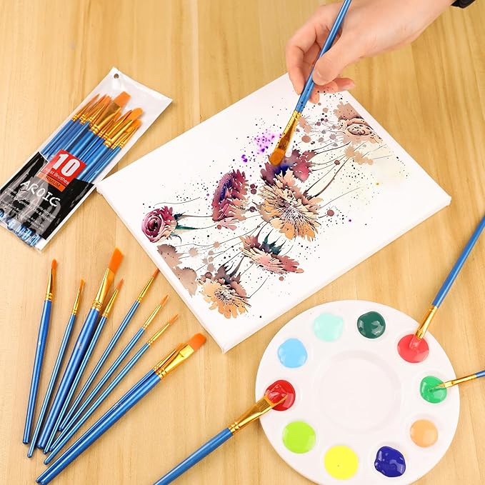 AROIC Paint Brushes Palette Set, 24 Pack/240Pcs Acrylic Paint Brushes and 24 - Image 5