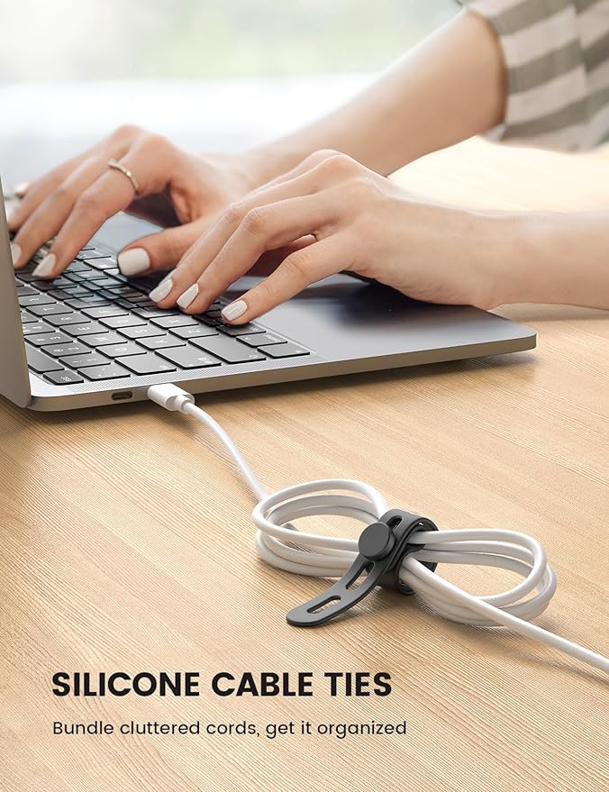 Lamicall 10Pack Reusable Cord Organizer Cable Ties - Image 5