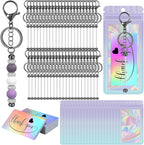42/84/126 Pcs Beadable Keychain Bars Bulk Blank DIY Beaded Keychain Making by Unknown